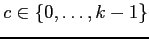$c \in \{
0,\ldots, k-1 \}$
