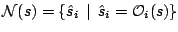$\displaystyle \mathcal{N}(s) = \{\hat s_i \:\: \vert \:\: \hat s_i =\mathcal{O}_i(s)\}$